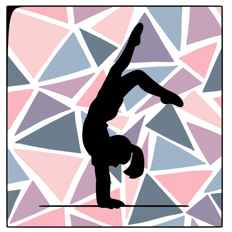 gymnastics doing a handstand also a girl