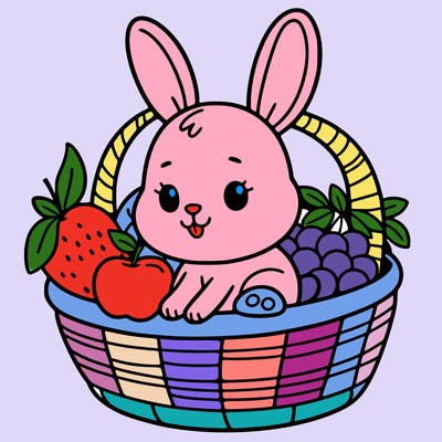 bunny in a fruit basket