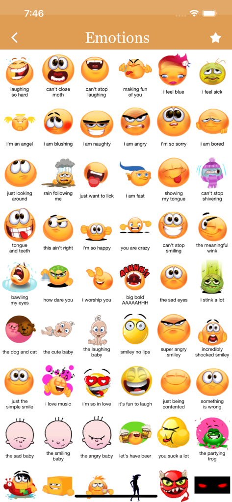 Animated 3D Emoji Stickers - A grid of 3D animated emoji stickers with different facial expressions and emotional captions.