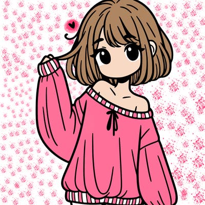 girl in baggy sweater hanging off her shoulder