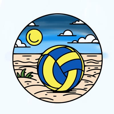volleyball on a beach