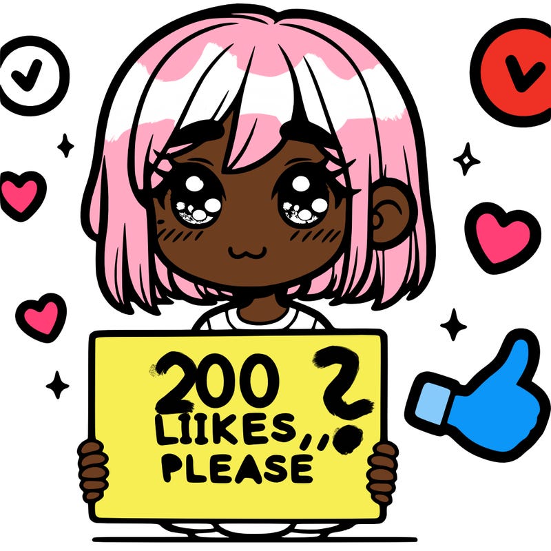 a girl with a sign saying 100 likes, please