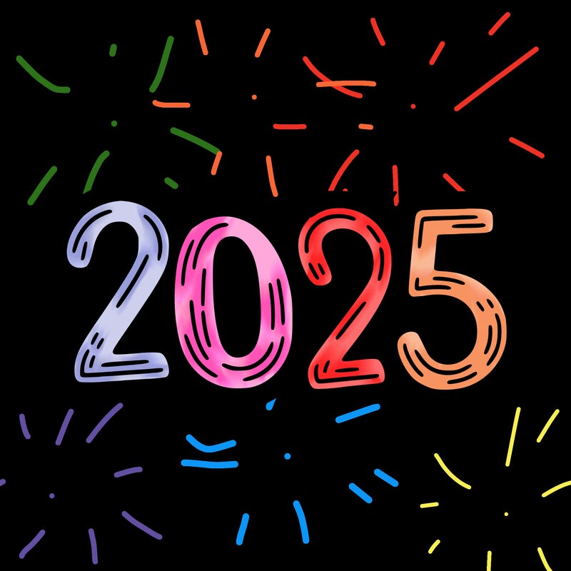 one line scrawled numbers sketch design “2025”