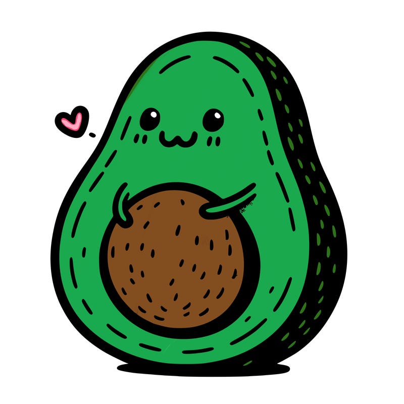 an avocado hugging an avocado