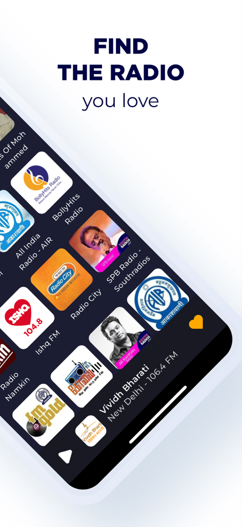 India Radio Online: AIR Radio - Interface of India Radio Online app showing various Indian radio station logos