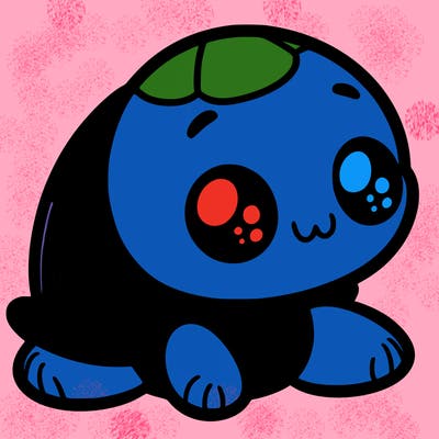 cute little animated turtle