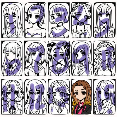 girls that look diffrent anime