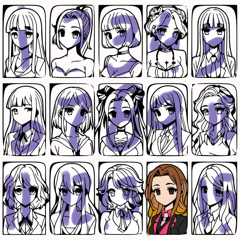 girls that look diffrent anime