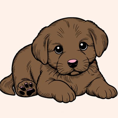 a cute realistic puppy