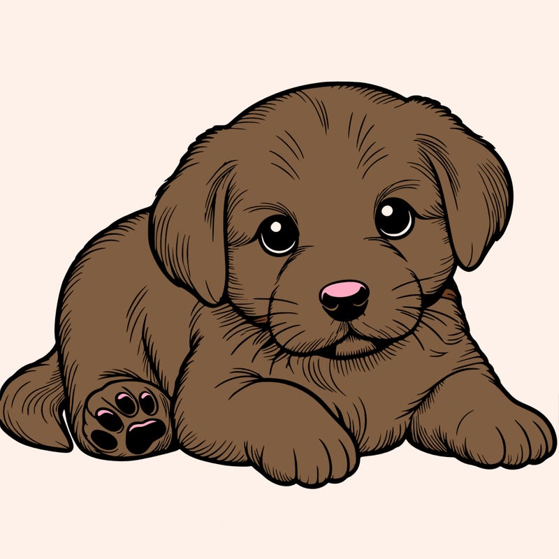 a cute realistic puppy