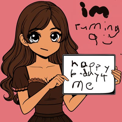 realistic pretty girl holding blank sign