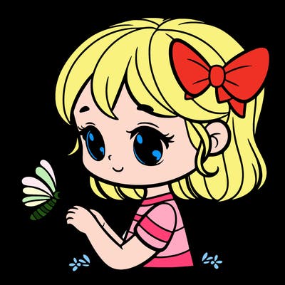 girl with a butterfly