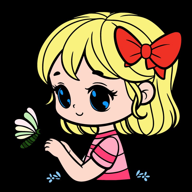 girl with a butterfly