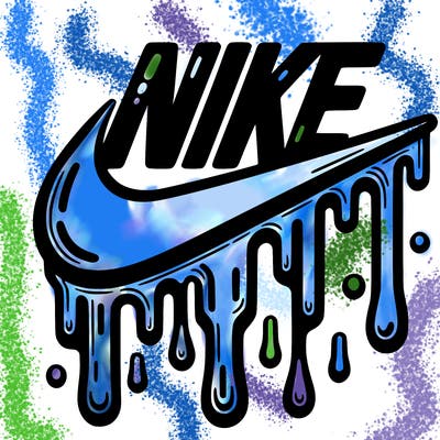 dripping nike logo