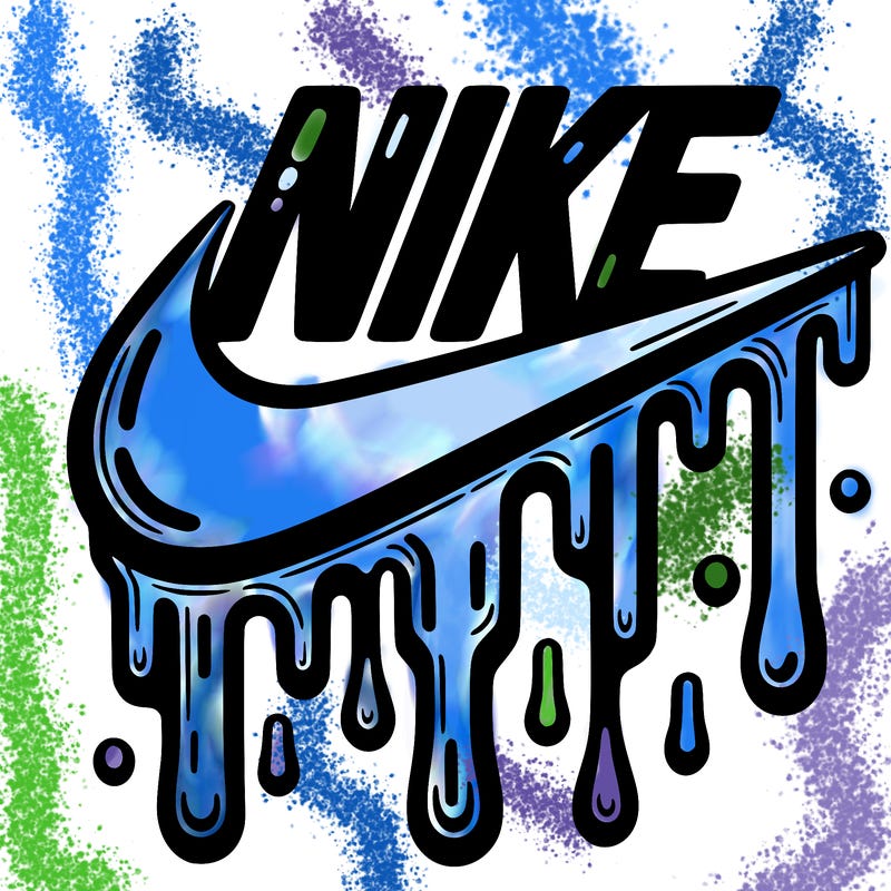 dripping nike logo