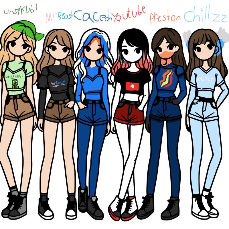 a group of girls wearing crop tops and shorts