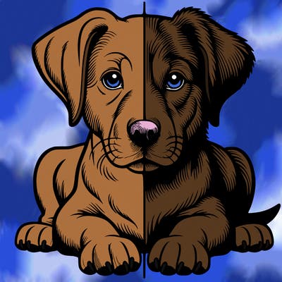 realistic dog split picture