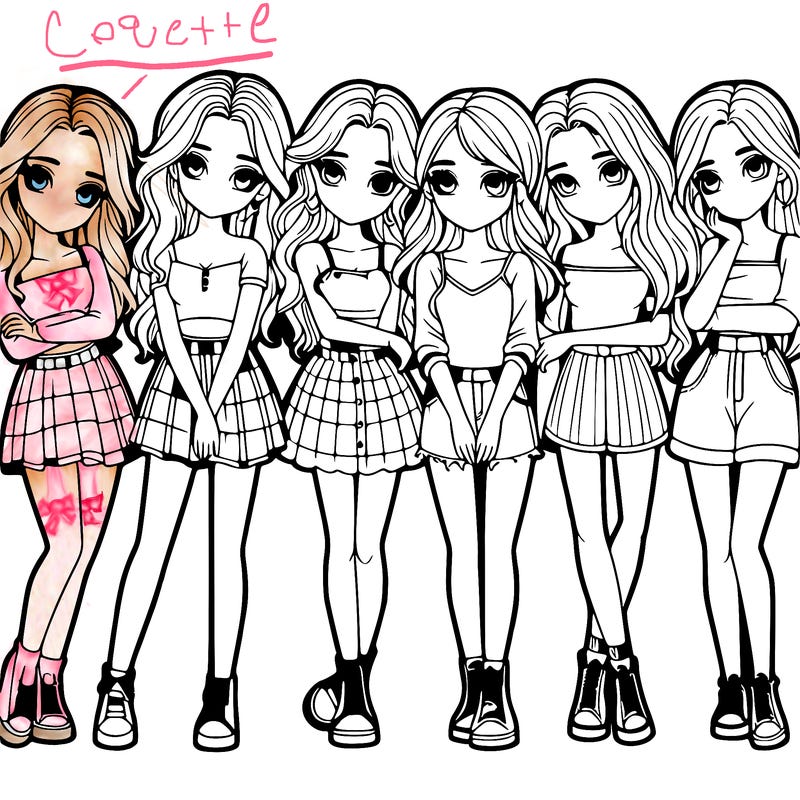 a group of girls realistic