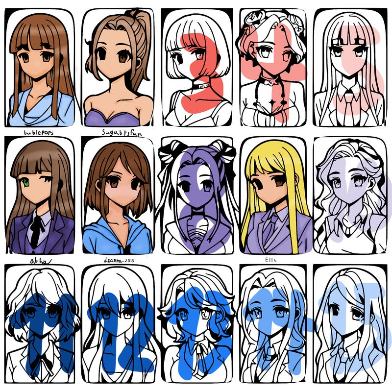 girls that look diffrent anime