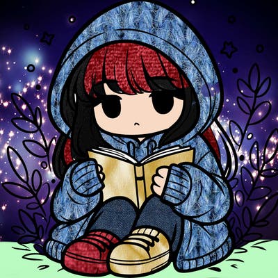 girl in oversized hoodie reading a book