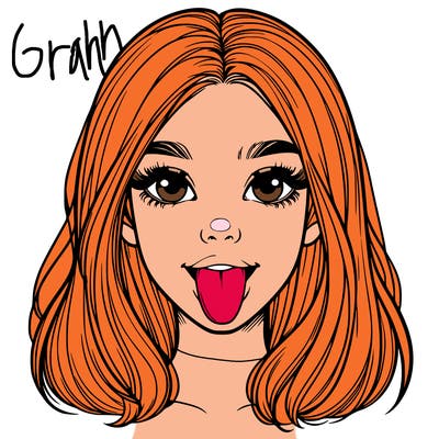 realistic girl with her tongue out