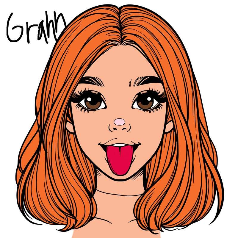 realistic girl with her tongue out