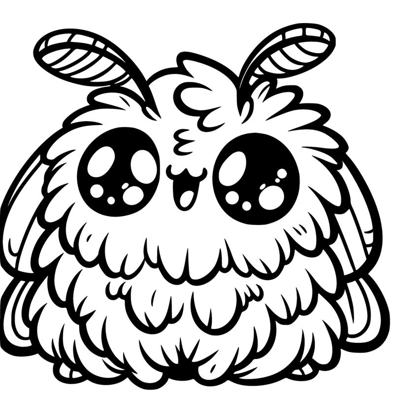 a fluffy moth with big eyes