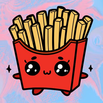 a cute. french fries