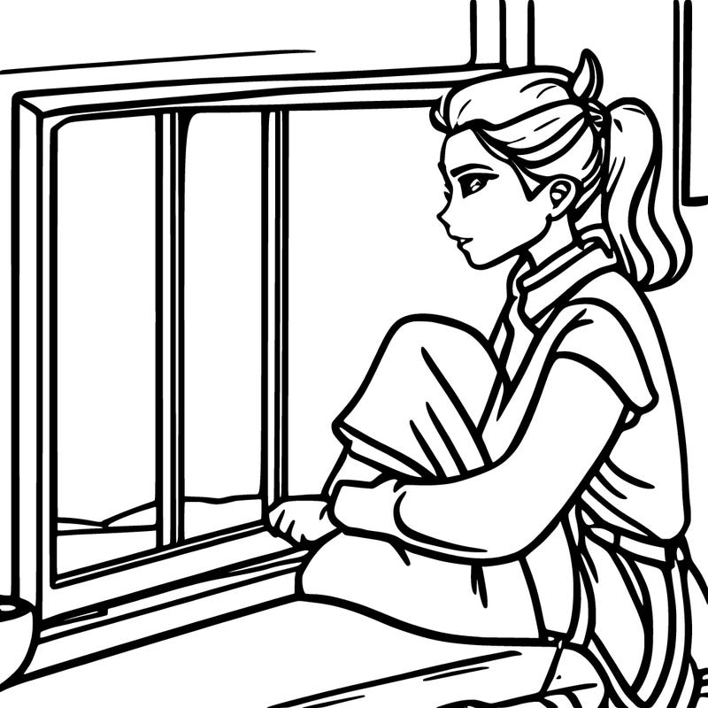 elf staring out a window