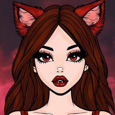 realistic girl with fox ears and realistic lips