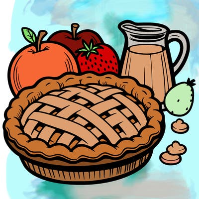 a pie of food