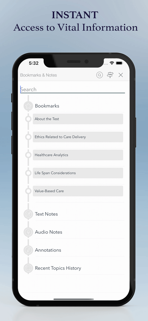 CCM Certification Made Easy - CCM Certification Made Easy app interface showing the bookmarks and notes dashboard on a smartphone.