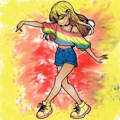 realistic girl danceing