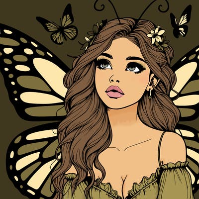 butterfly fairy realistic girl