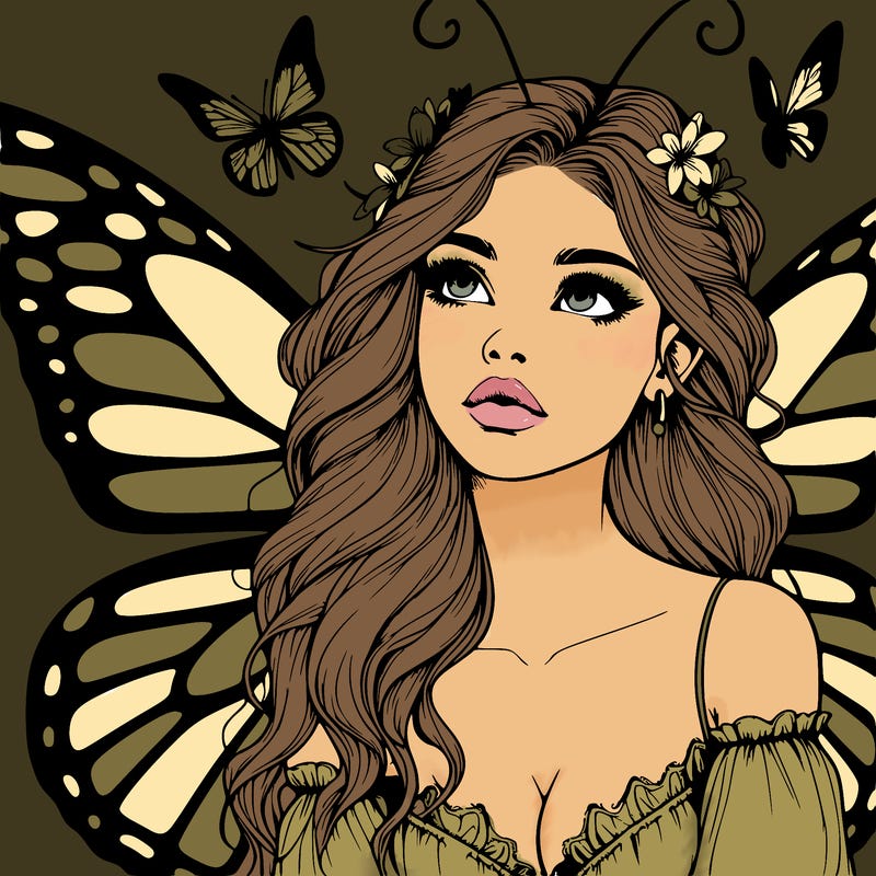 butterfly fairy realistic girl