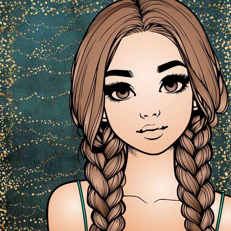realistic girl with braids