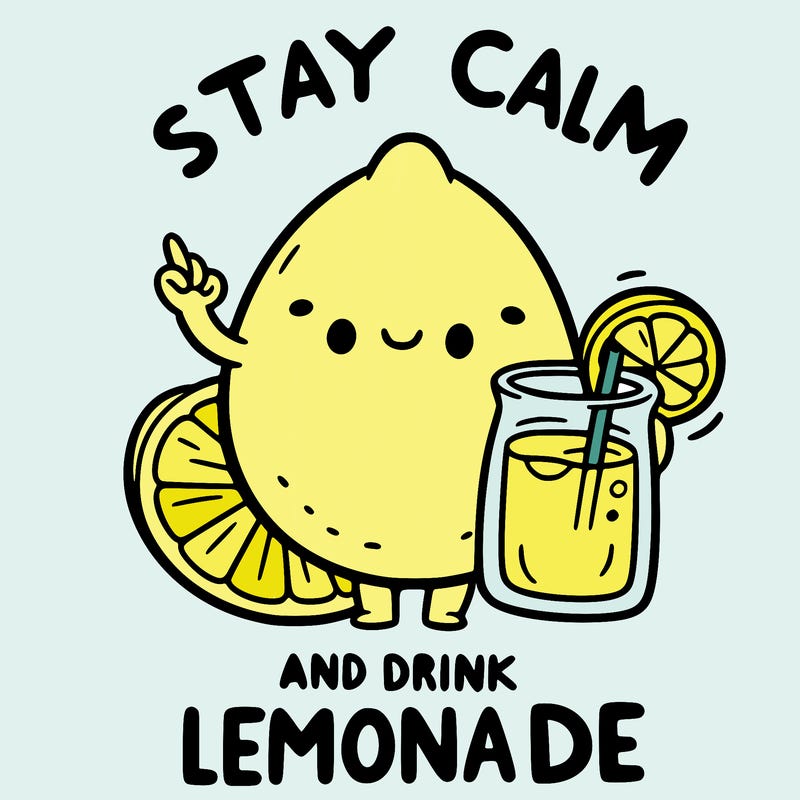 stay calm and drink lemonade