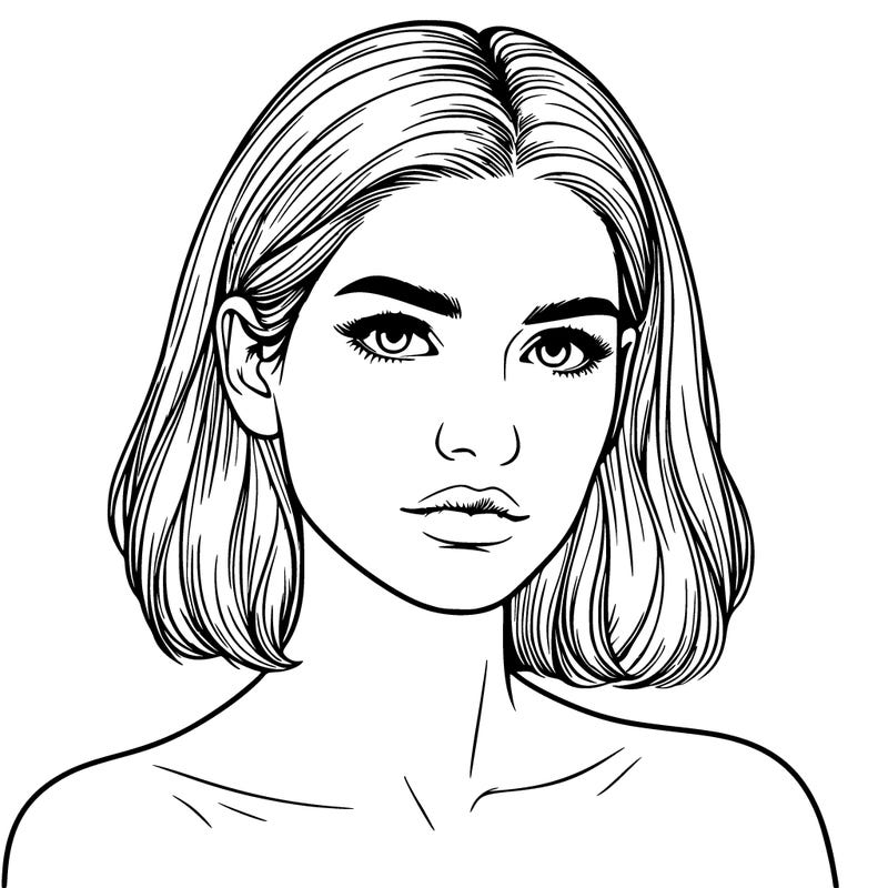 realistic portrait of woman