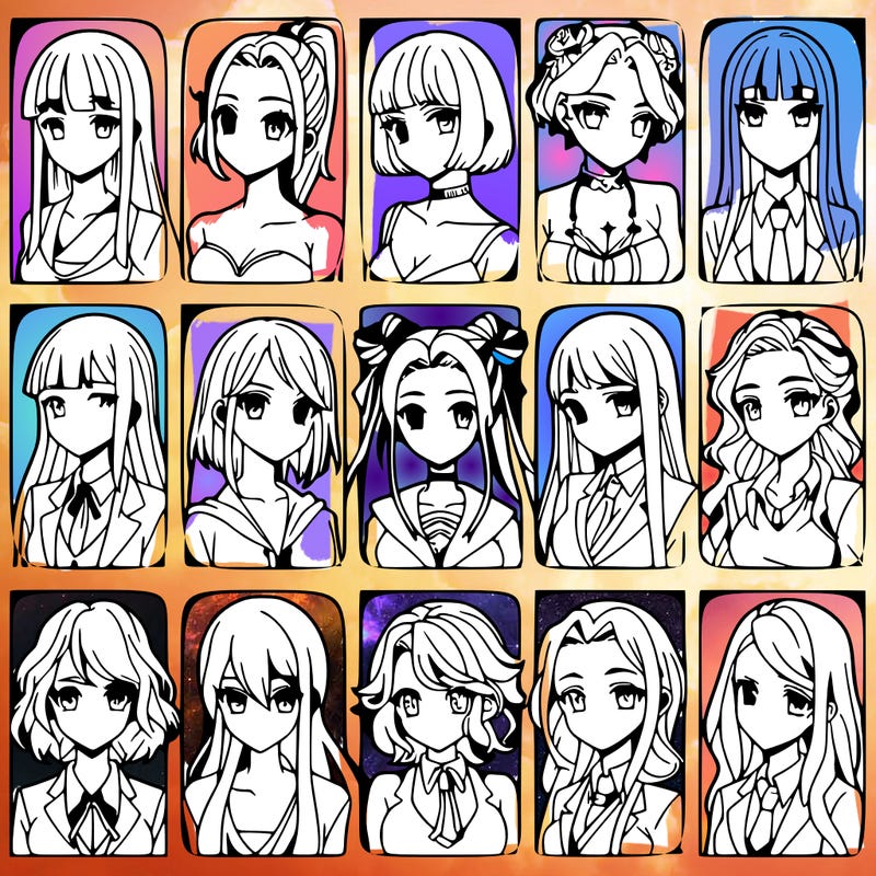 girls that look diffrent anime