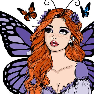 butterfly fairy realistic girl