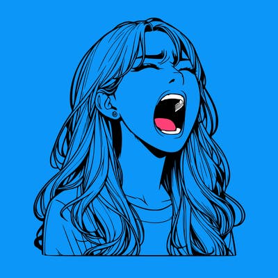 screaming realistic, girl