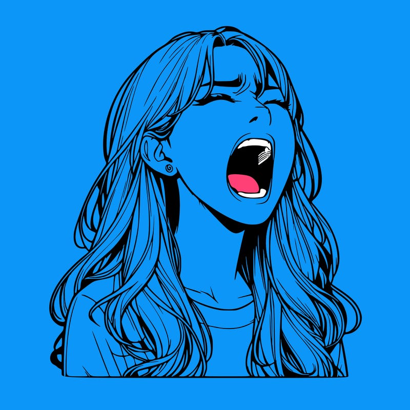 screaming realistic, girl