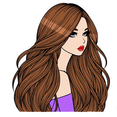 realistic girl with long realistic hair