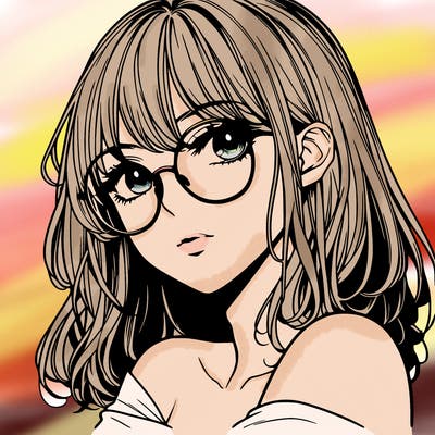 manga woman character with glasses and nice lips