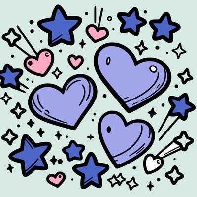 hearts and stars