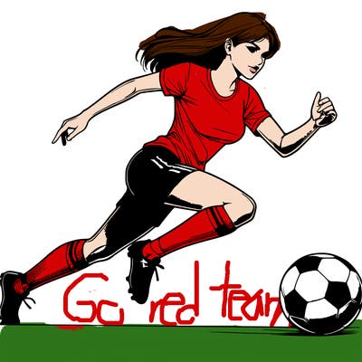 realistic woman playing soccer