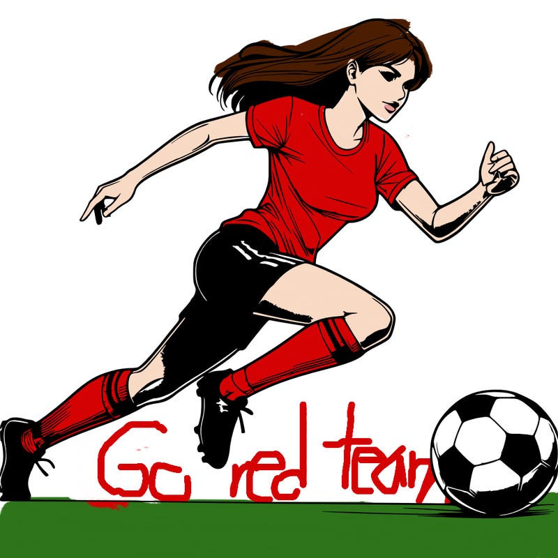 realistic woman playing soccer