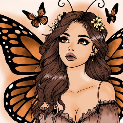 butterfly fairy realistic girl
