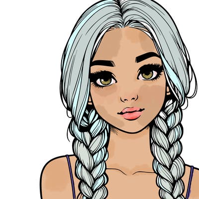 realistic girl with braids