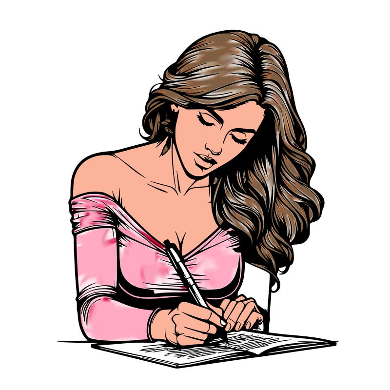 realistic female writing poetry